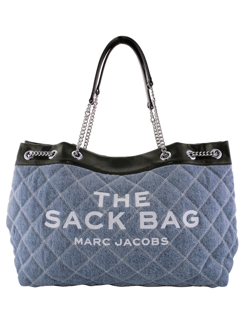 Marc Jacobs Quilted Denim 'The Sack Bag' Tote with Black Trim